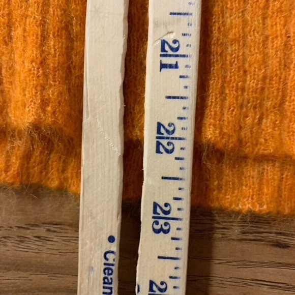 Bianco & Blu Wool Mohair Blend Long Sleeve Knit Sweater Italy Orange Size Medium - Picture 7 of 7